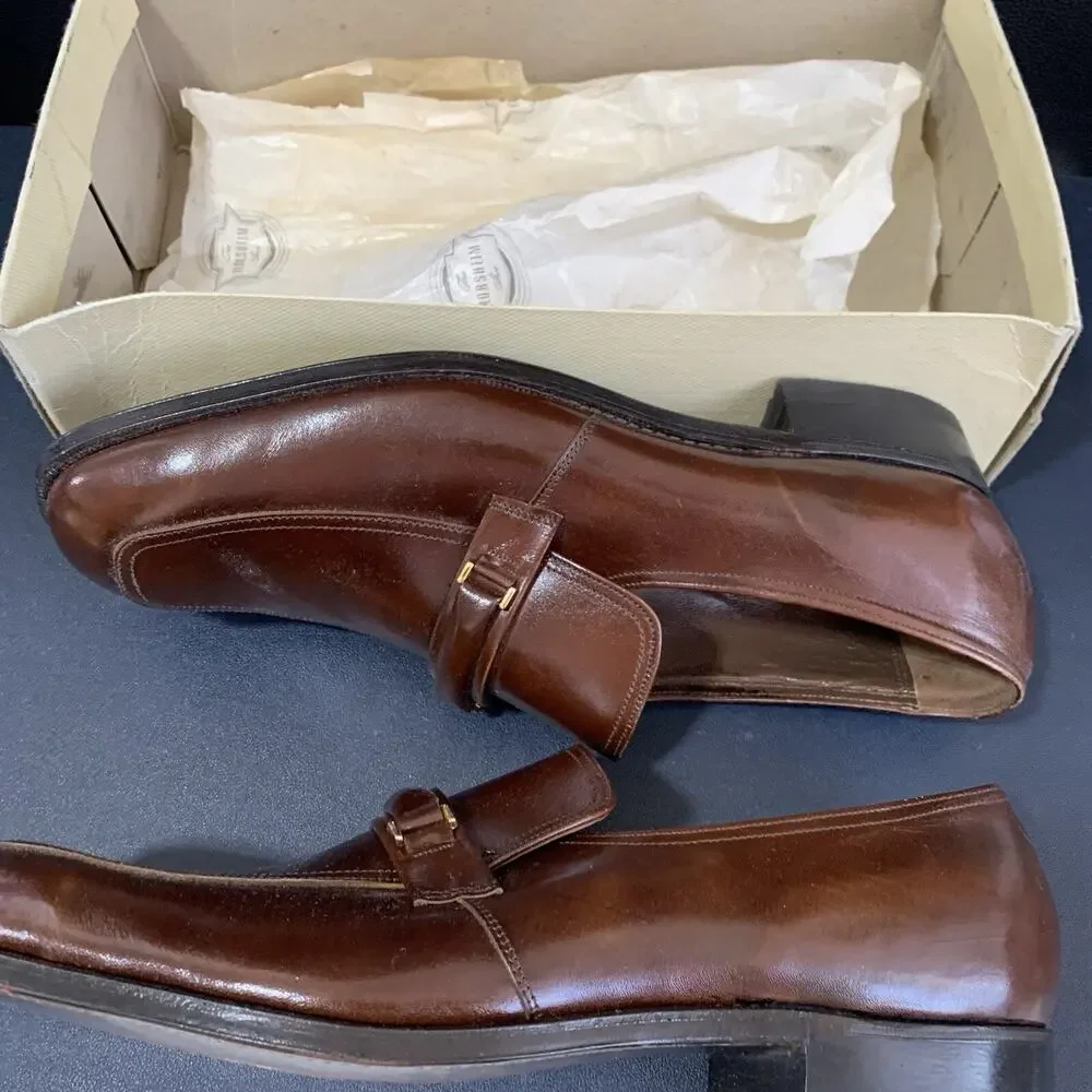 Vintage Florsheim Imperial Brown Leather Loafer Mens Size 14 A, 640186 30541